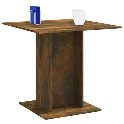 vidaXL Dining Table Smoked Oak 80x80x75 cm Engineered Wood 4