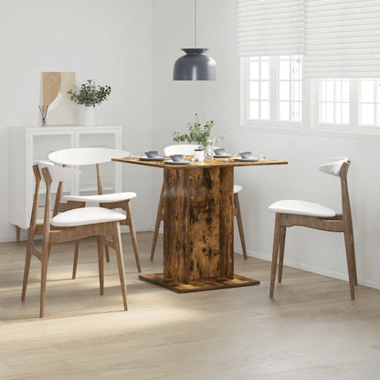 vidaXL Dining Table Smoked Oak 80x80x75 cm Engineered Wood 1