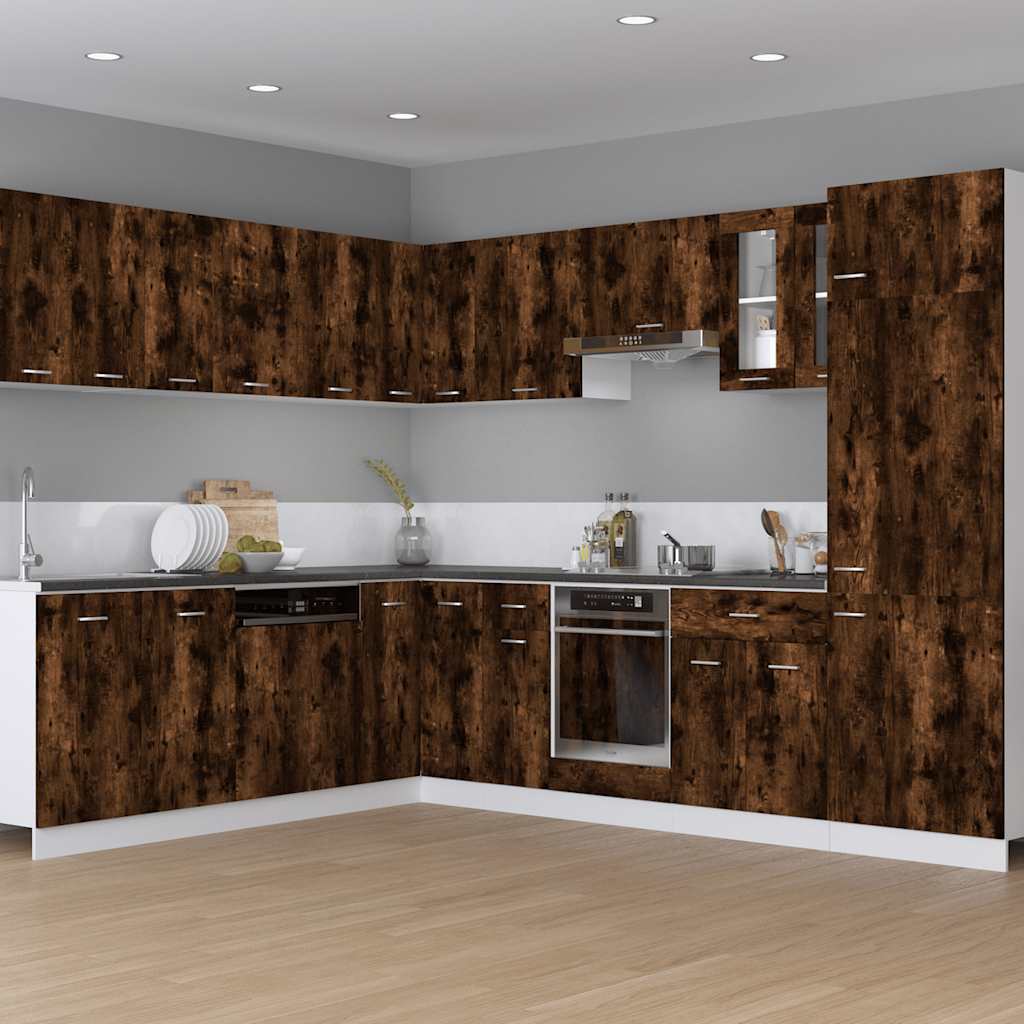 vidaXL Oven Cabinet Lyon Smoked Oak 60x46x81.5 cm Engineered Wood 3