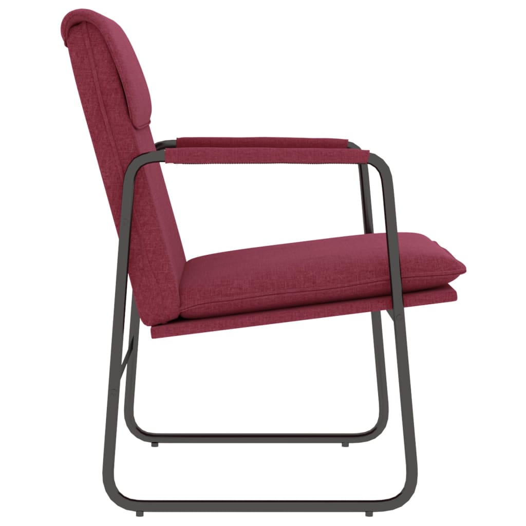 vidaXL Lounge Chair Wine Red 55x64x80 cm Fabric 4