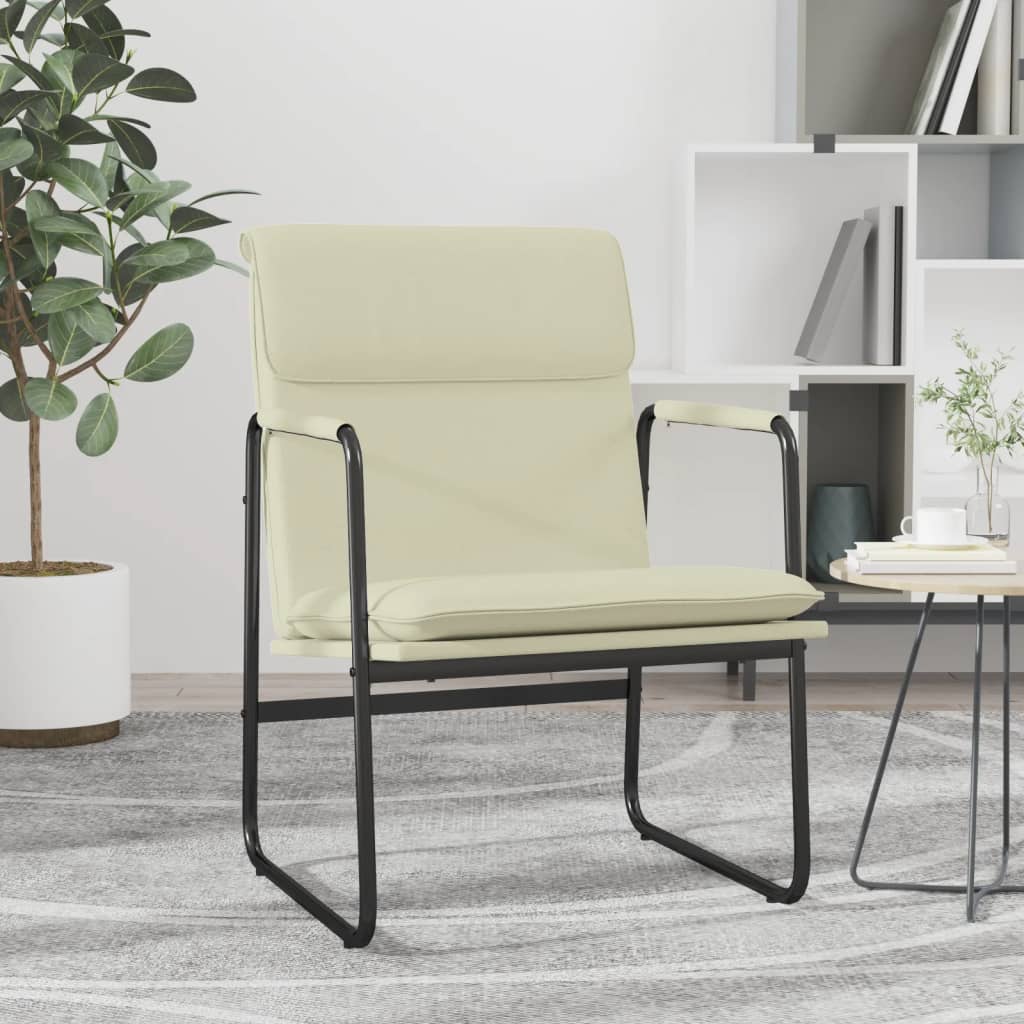 vidaXL Lounge Chair Cream 55x64x80 cm Faux Leather 1