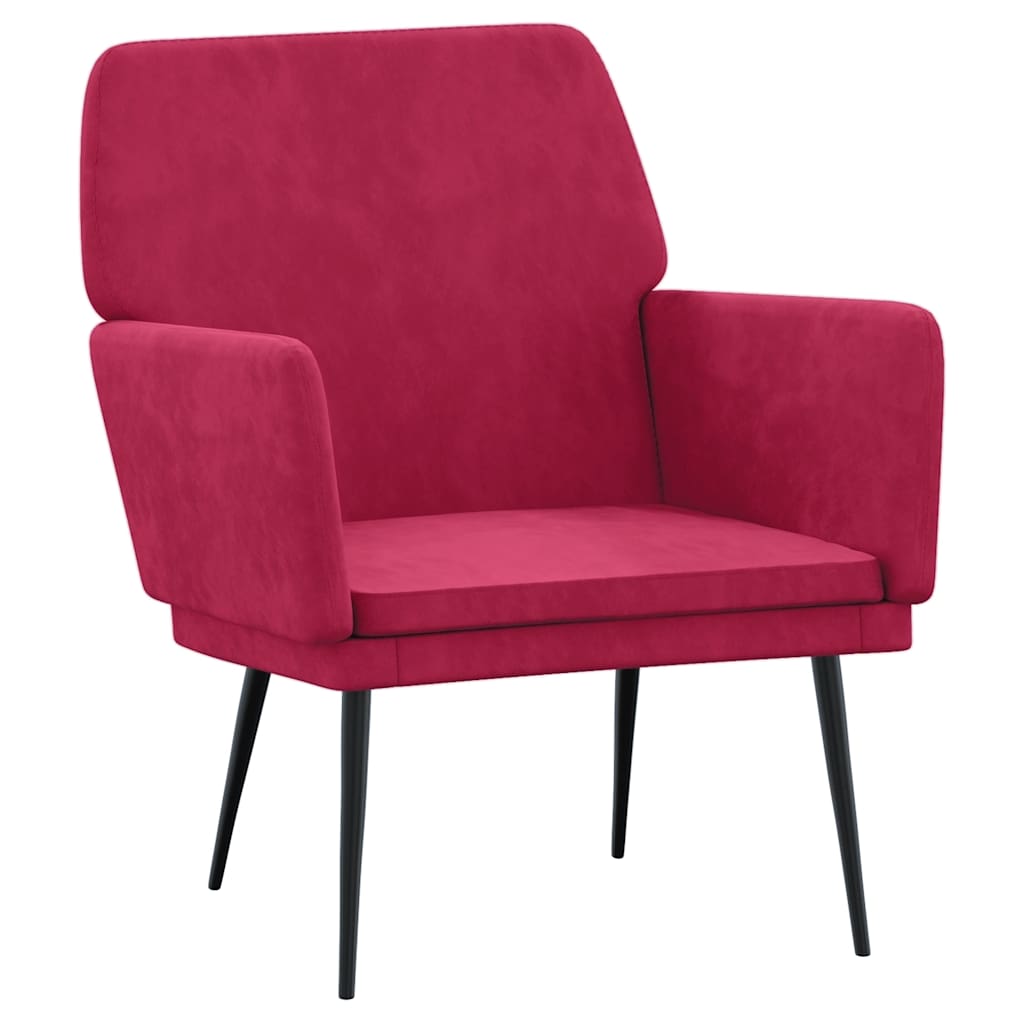 vidaXL Armchair Wine Red 62x79x79 cm Velvet 2