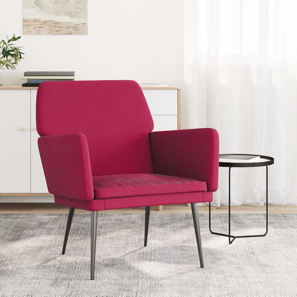 vidaXL Armchair Wine Red 62x79x79 cm Velvet 1