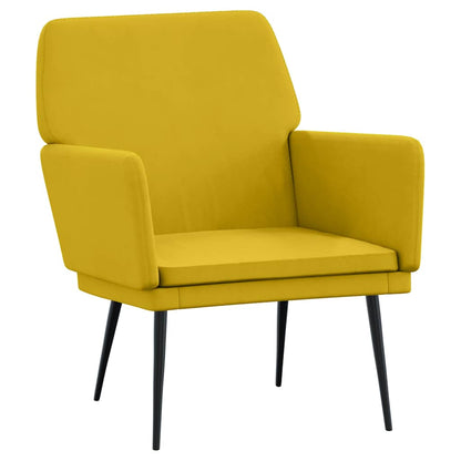 vidaXL Armchair Yellow 62x79x79 cm Velvet 2