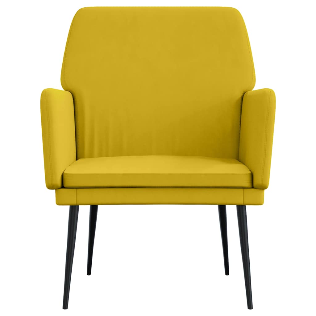 vidaXL Armchair Yellow 62x79x79 cm Velvet 3