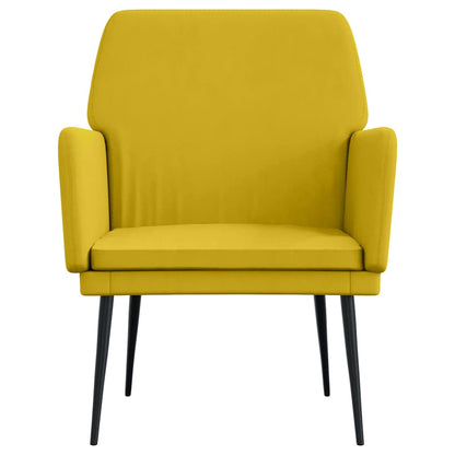 vidaXL Armchair Yellow 62x79x79 cm Velvet 3