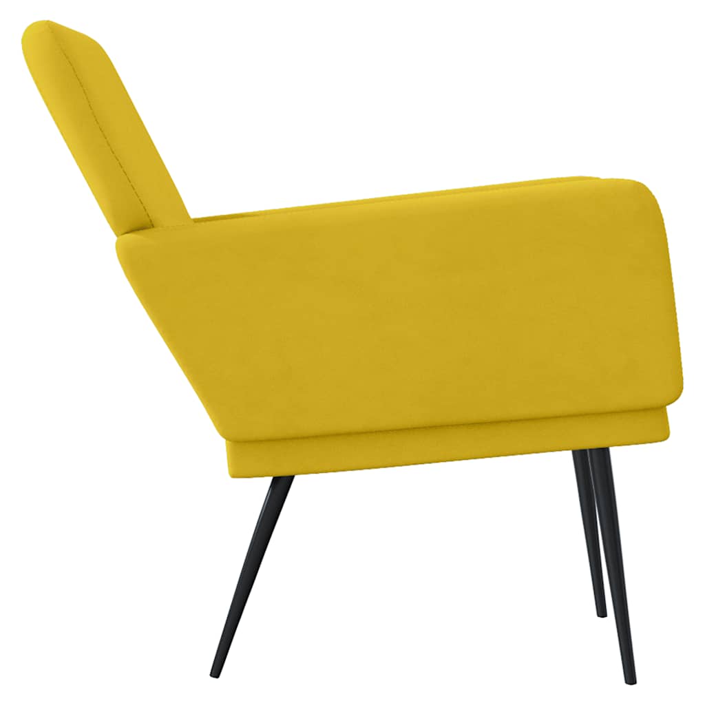 vidaXL Armchair Yellow 62x79x79 cm Velvet 4