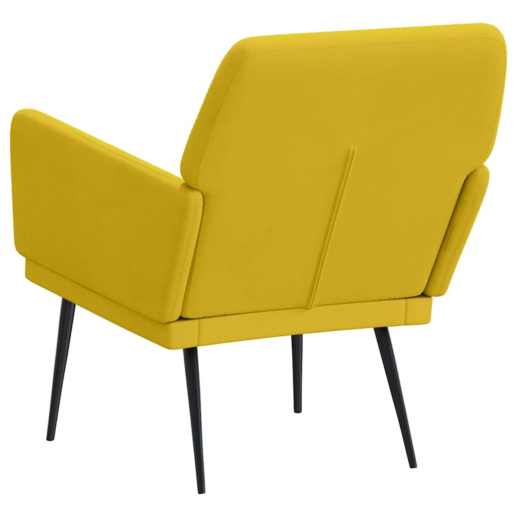vidaXL Armchair Yellow 62x79x79 cm Velvet 5