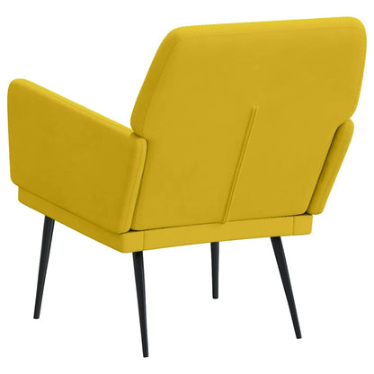 vidaXL Armchair Yellow 62x79x79 cm Velvet 5