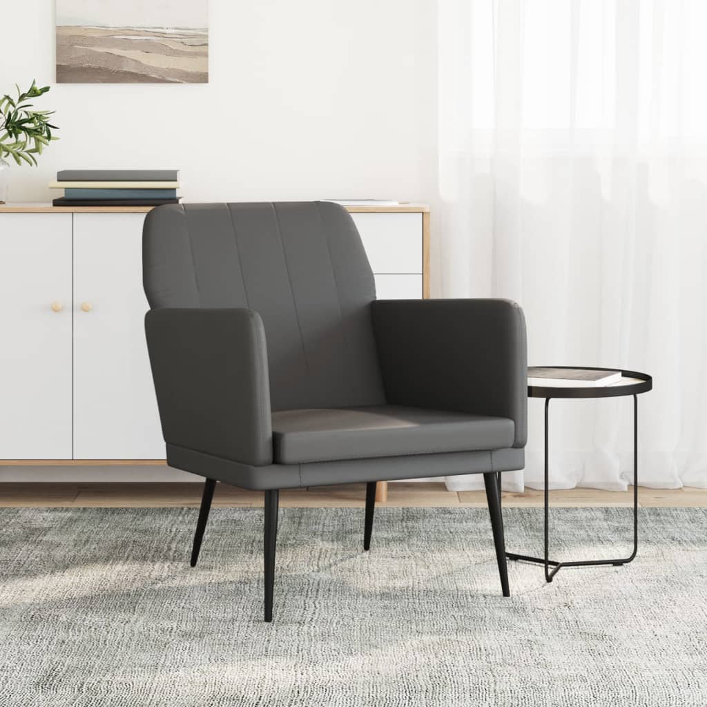 vidaXL Armchair Grey 61x78x80 cm Faux Leather 1
