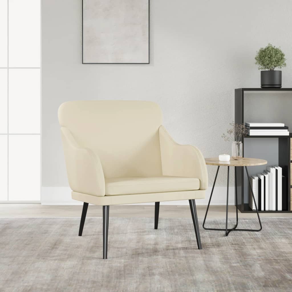 vidaXL Armchair Cream 63x76x80 cm Faux Leather 1