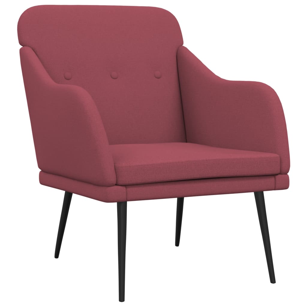 vidaXL Armchair Wine Red 63x76x80 cm Fabric 2