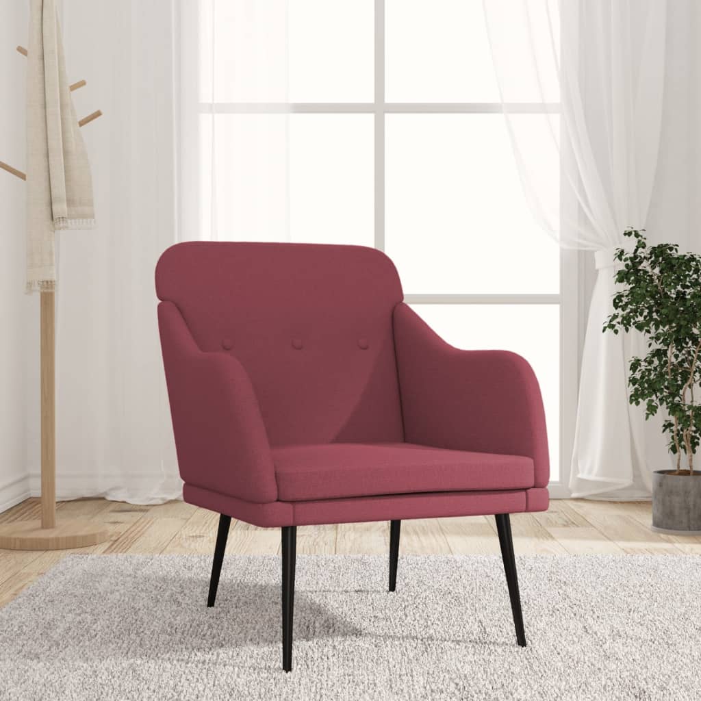 vidaXL Armchair Wine Red 63x76x80 cm Fabric 1