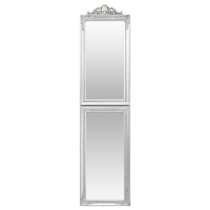 vidaXL Free-standing Mirror | Silver | Glass, eucalyptus wood, engineered wood 3