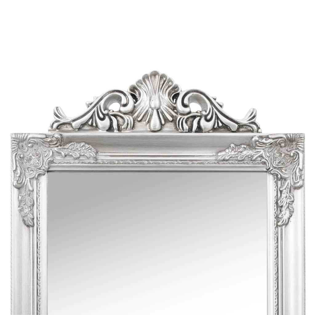 vidaXL Free-standing Mirror | Silver | Glass, eucalyptus wood, engineered wood 5