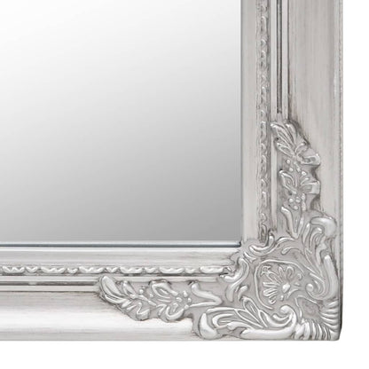 vidaXL Free-standing Mirror | Silver | Glass, eucalyptus wood, engineered wood 6