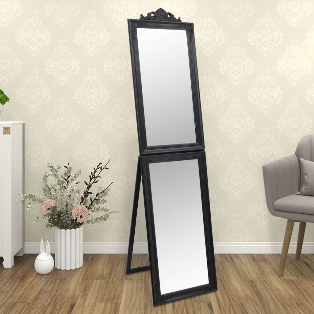 vidaXL Free-standing Mirror | Black | Glass | Full-Length | Foldable 1