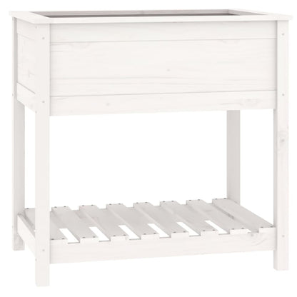 vidaXL Planter with Shelf White 82.5x54x81 cm Solid Wood Pine 2
