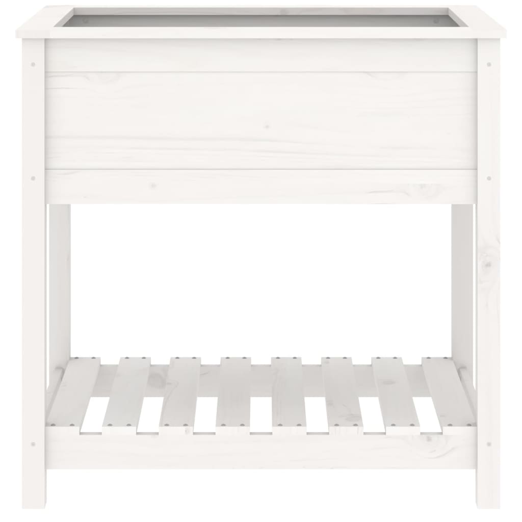vidaXL Planter with Shelf White 82.5x54x81 cm Solid Wood Pine 5