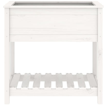 vidaXL Planter with Shelf White 82.5x54x81 cm Solid Wood Pine 5