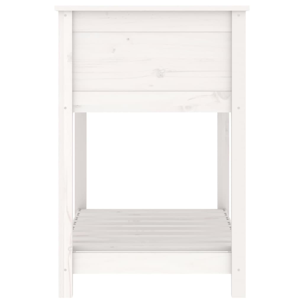 vidaXL Planter with Shelf White 82.5x54x81 cm Solid Wood Pine 6