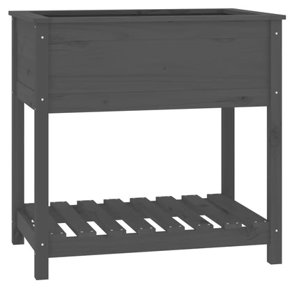 vidaXL Planter with Shelf Grey 82.5x54x81 cm Solid Wood Pine 2