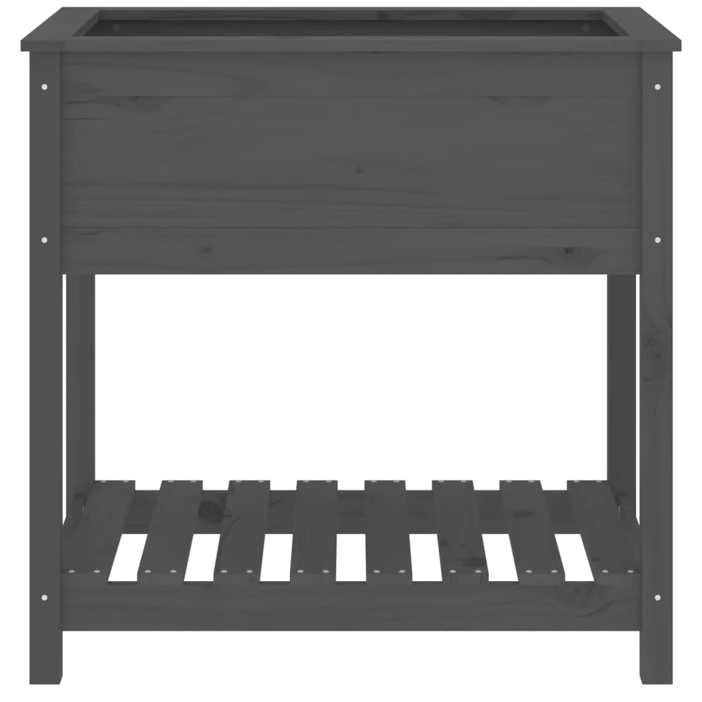 vidaXL Planter with Shelf Grey 82.5x54x81 cm Solid Wood Pine 5