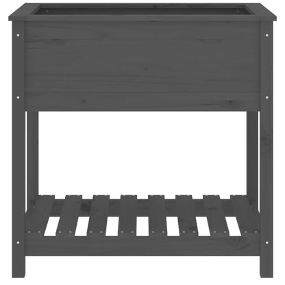 vidaXL Planter with Shelf Grey 82.5x54x81 cm Solid Wood Pine 5