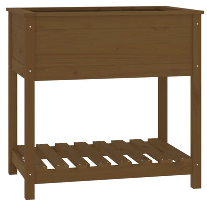 vidaXL Planter with Shelf Honey Brown 82.5x54x81 cm Solid Wood Pine 2