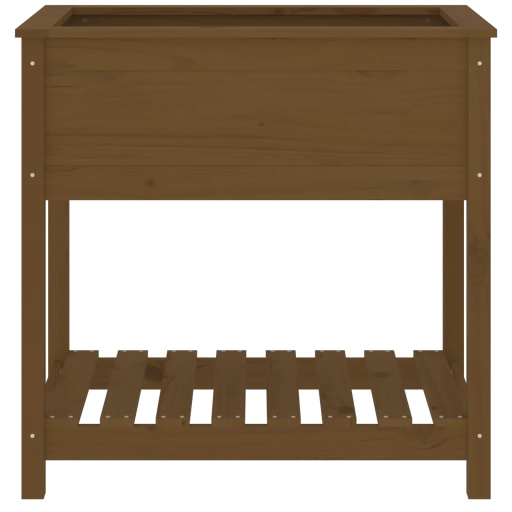 vidaXL Planter with Shelf Honey Brown 82.5x54x81 cm Solid Wood Pine 5