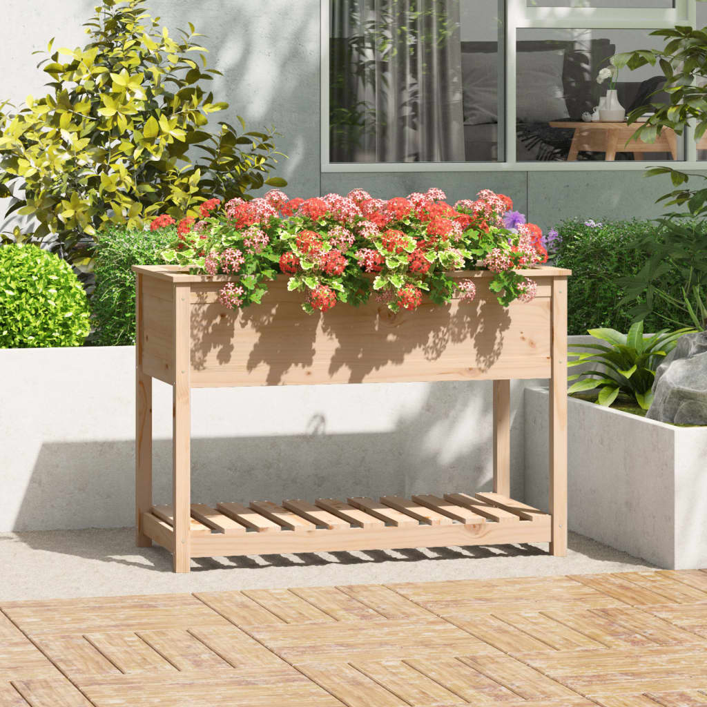 vidaXL Planter with Shelf 82.5x54x81 cm Solid Wood Pine