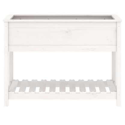 vidaXL Planter with Shelf White 111.5x54x81 cm Solid Wood Pine 5