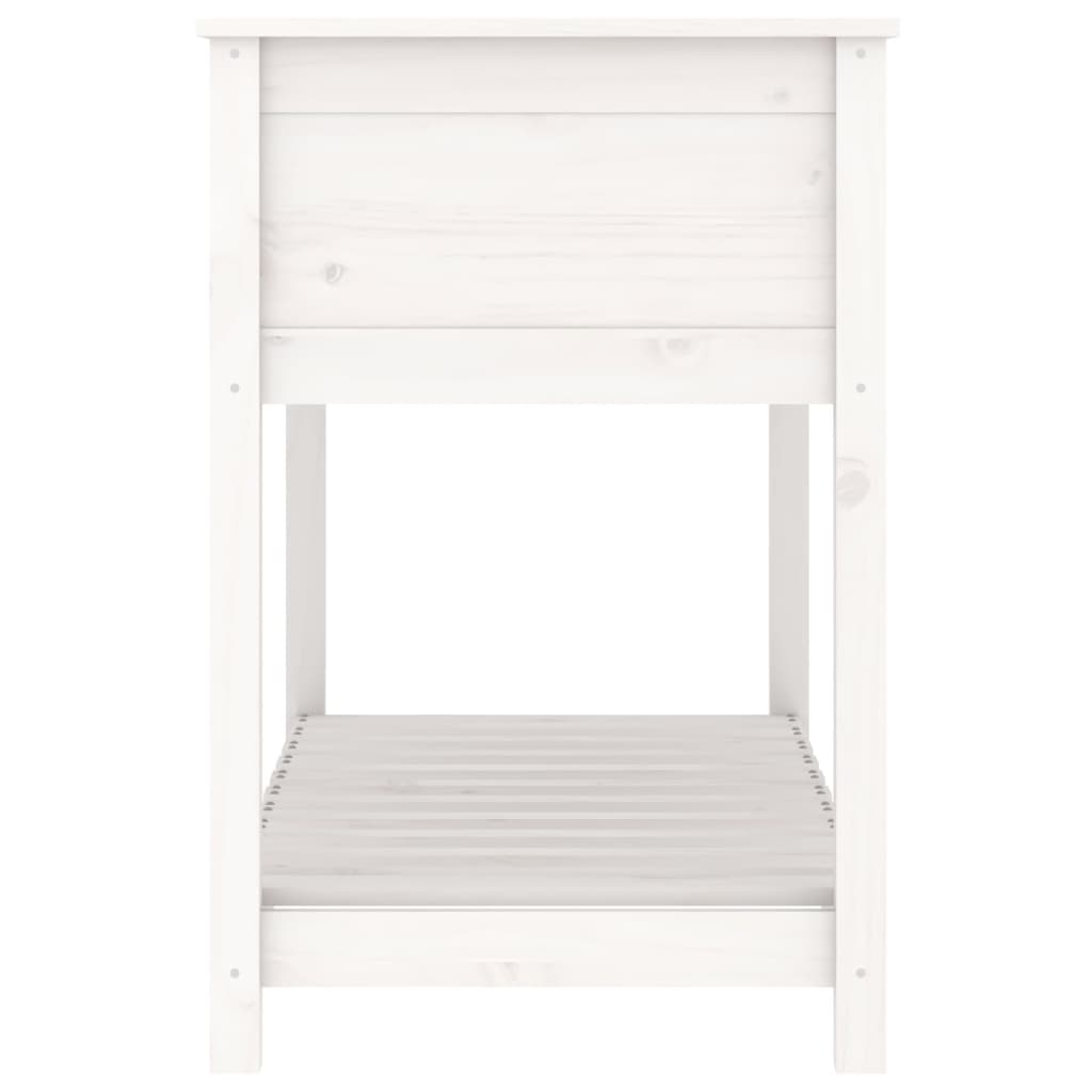 vidaXL Planter with Shelf White 111.5x54x81 cm Solid Wood Pine 6