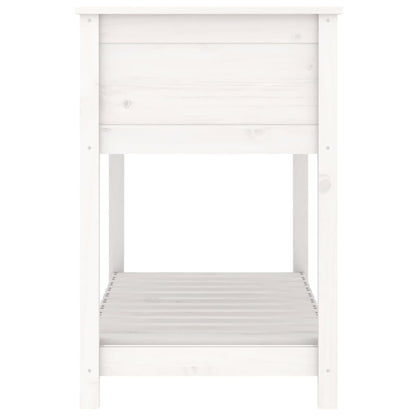 vidaXL Planter with Shelf White 111.5x54x81 cm Solid Wood Pine 6