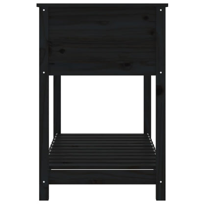 vidaXL Planter with Shelf Black 111.5x54x81 cm Solid Wood Pine 6