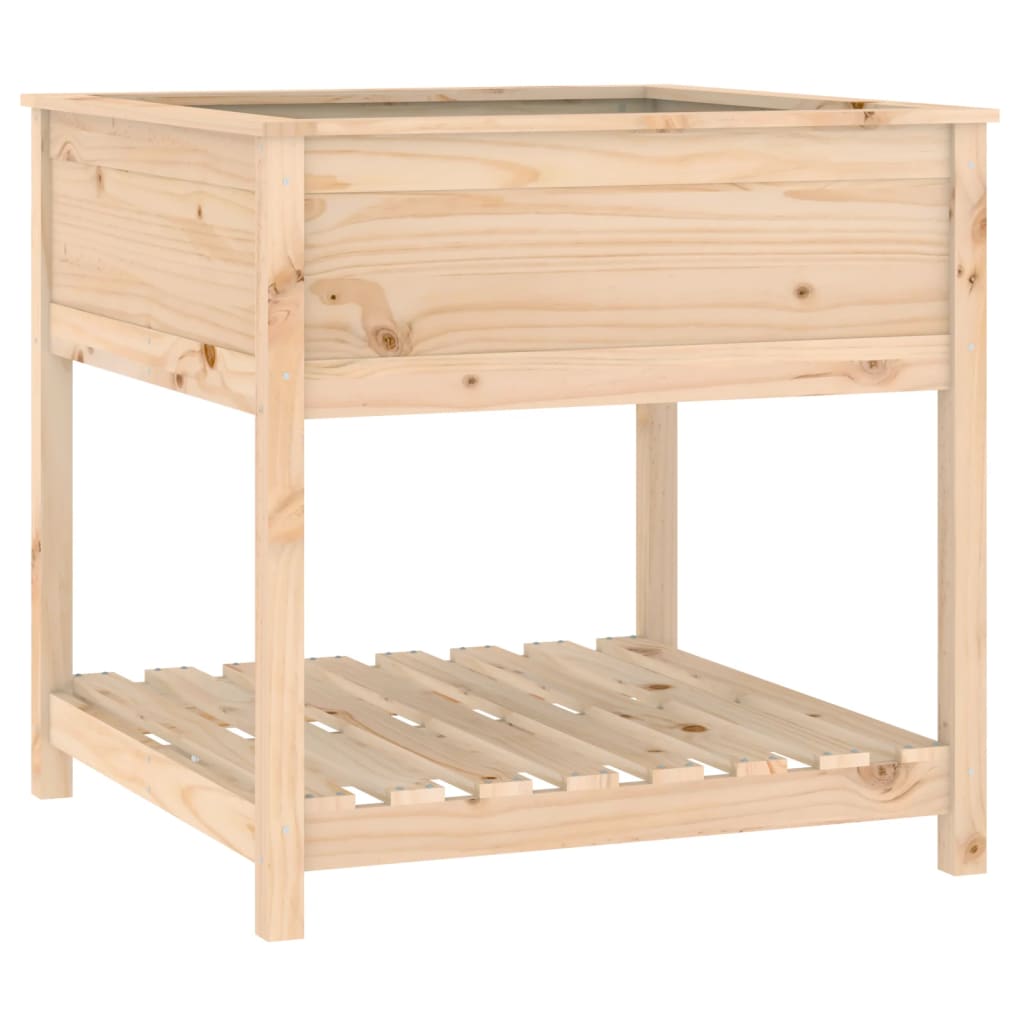 vidaXL Planter with Shelf 82.5x82.5x81 cm Solid Wood Pine 2