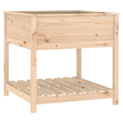vidaXL Planter with Shelf 82.5x82.5x81 cm Solid Wood Pine 2