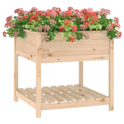 vidaXL Planter with Shelf 82.5x82.5x81 cm Solid Wood Pine 4