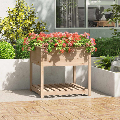 vidaXL Planter with Shelf 82.5x82.5x81 cm Solid Wood Pine 1