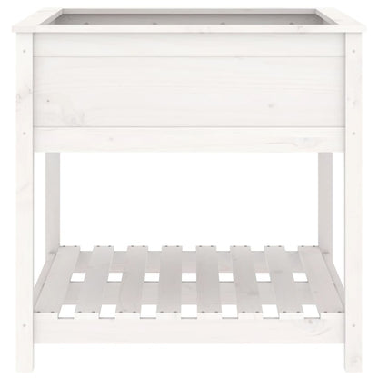 vidaXL Planter with Shelf White 82.5x82.5x81 cm Solid Wood Pine 5