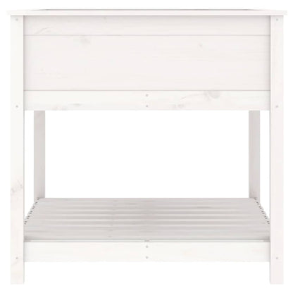 vidaXL Planter with Shelf White 82.5x82.5x81 cm Solid Wood Pine 6