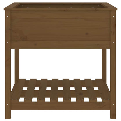 vidaXL Planter with Shelf Honey Brown 82.5x82.5x81 cm Solid Wood Pine 5