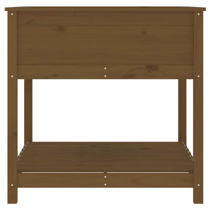 vidaXL Planter with Shelf Honey Brown 82.5x82.5x81 cm Solid Wood Pine 6