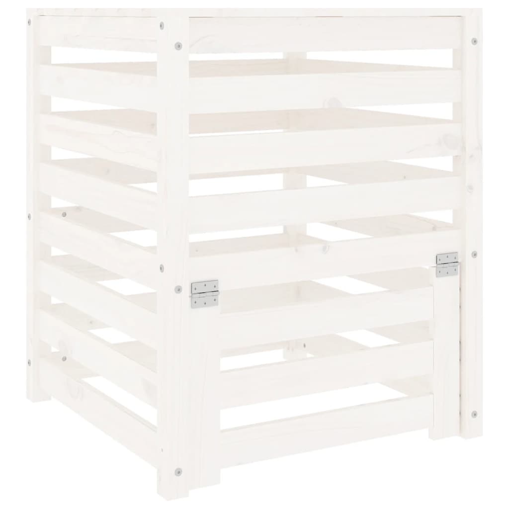 vidaXL Composter White 63.5x63.5x77.5 cm Solid Wood Pine 2