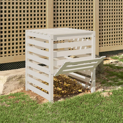 vidaXL Composter White 63.5x63.5x77.5 cm Solid Wood Pine 3