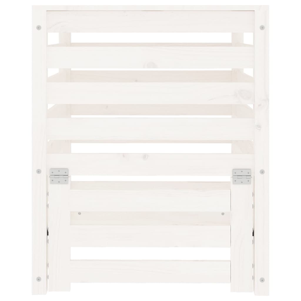 vidaXL Composter White 63.5x63.5x77.5 cm Solid Wood Pine 5