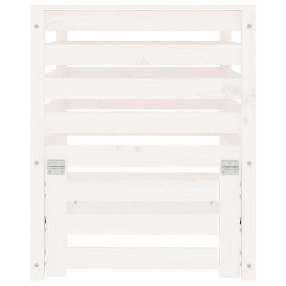 vidaXL Composter White 63.5x63.5x77.5 cm Solid Wood Pine 5