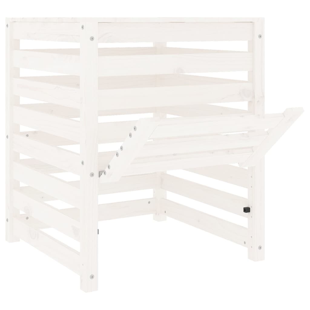 vidaXL Composter White 63.5x63.5x77.5 cm Solid Wood Pine 6