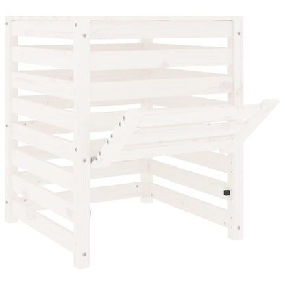 vidaXL Composter White 63.5x63.5x77.5 cm Solid Wood Pine 6