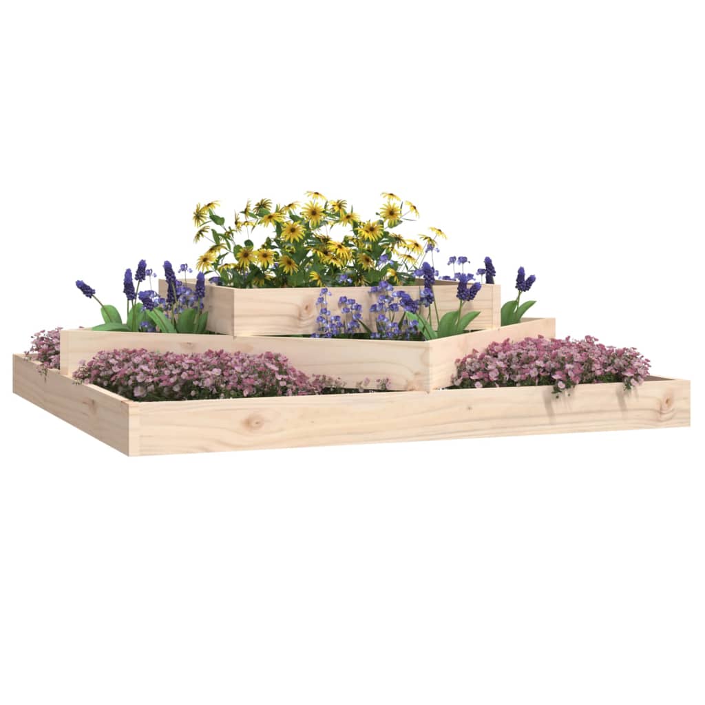 vidaXL Planter 112x112x27 cm Solid Wood Pine 3
